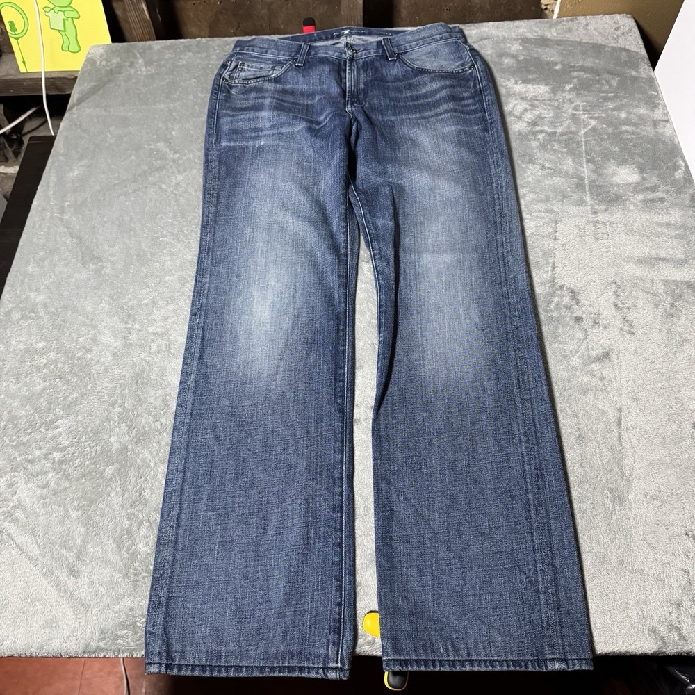 7‎ For All Mankind Jeans Mens 31 (33x32) Austyn Straight Leg Denim USA Y2K